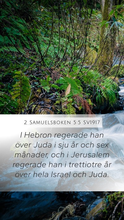 2 Samuelsboken 5:5 SV1917 Bible Verse Image