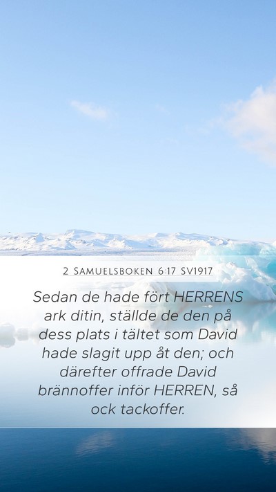 2 Samuelsboken 6:17 SV1917 Bible Verse Image