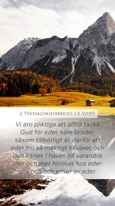 2 Thessalonikerbrevet 1:3 SV1917 Bible Verse Image
