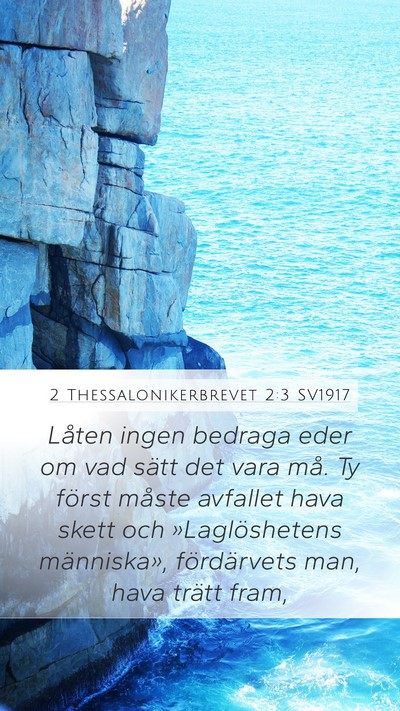 2 Thessalonikerbrevet 2:3 SV1917 Bible Verse Image