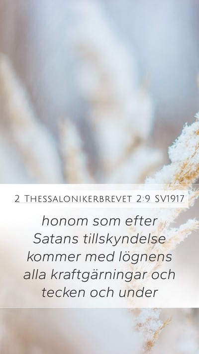 2 Thessalonikerbrevet 2:9 SV1917 Bible Verse Image