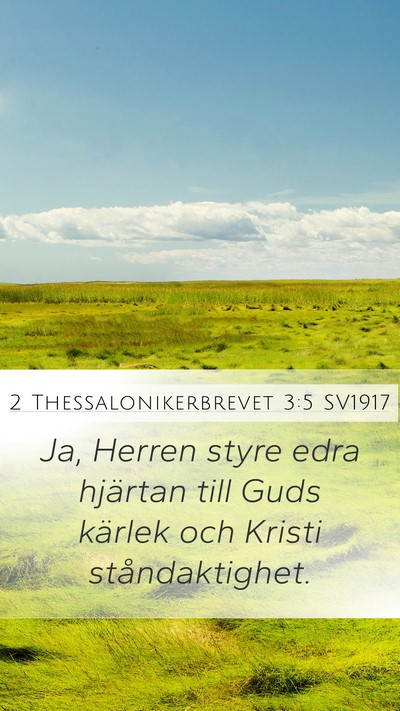 2 Thessalonikerbrevet 3:5 SV1917 Bible Verse Image