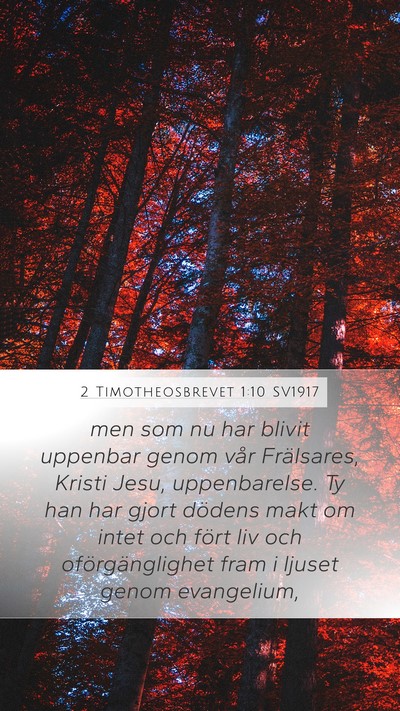 2 Timotheosbrevet 1:10 SV1917 Bible Verse Image
