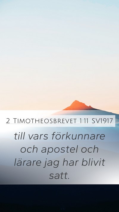 2 Timotheosbrevet 1:11 SV1917 Bible Verse Image