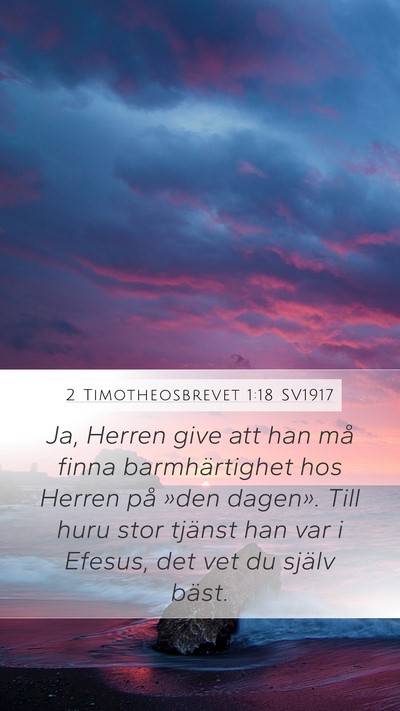 2 Timotheosbrevet 1:18 SV1917 Bible Verse Image
