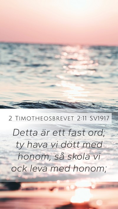 2 Timotheosbrevet 2:11 SV1917 Bible Verse Image