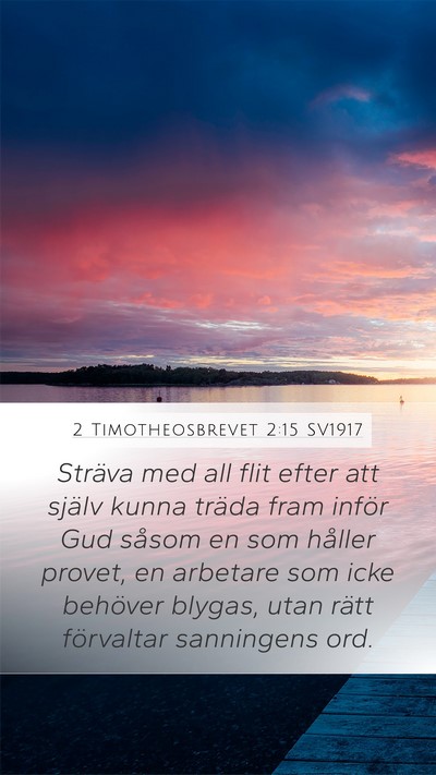 2 Timotheosbrevet 2:15 SV1917 Bible Verse Image
