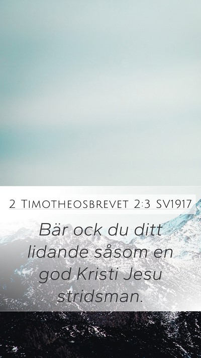 2 Timotheosbrevet 2:3 SV1917 Bible Verse Image