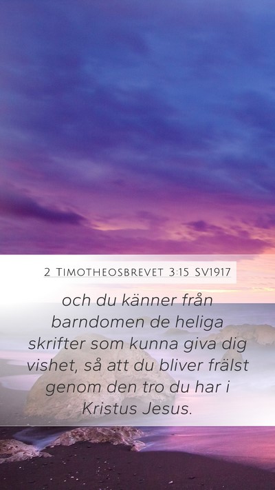 2 Timotheosbrevet 3:15 SV1917 Bible Verse Image