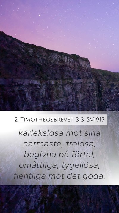 2 Timotheosbrevet 3:3 SV1917 Bible Verse Image
