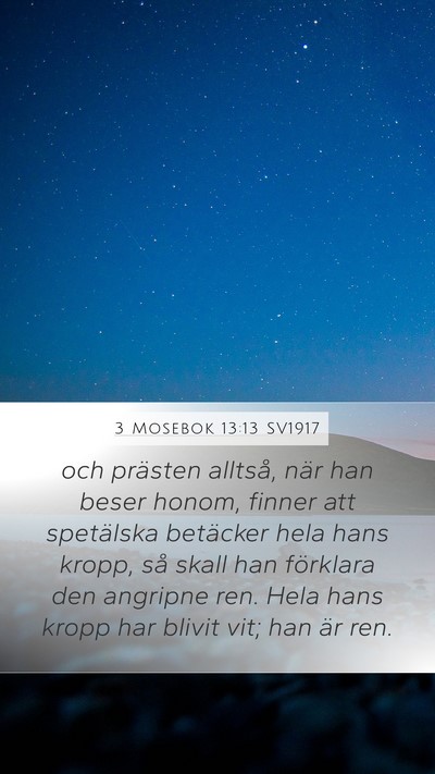 3 Mosebok 13:13 SV1917 Mobile Phone Wallpaper - och prästen alltså, när han beser honom, - Mobile Bible Verse Wallpaper