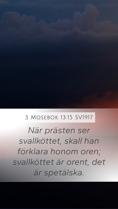 3 Mosebok 13:15 SV1917 Mobile Phone Wallpaper - När prästen ser svallköttet, skall han - Mobile Bible Verse Wallpaper