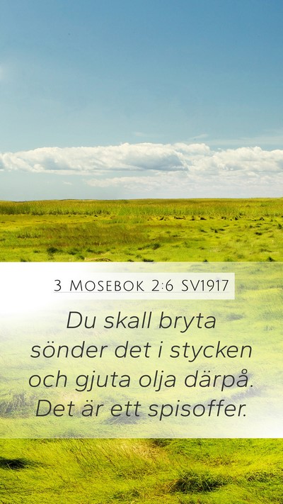 3 Mosebok 2:6 SV1917 Mobile Phone Wallpaper - Du skall bryta sönder det i stycken och gjuta - Mobile Bible Verse Wallpaper