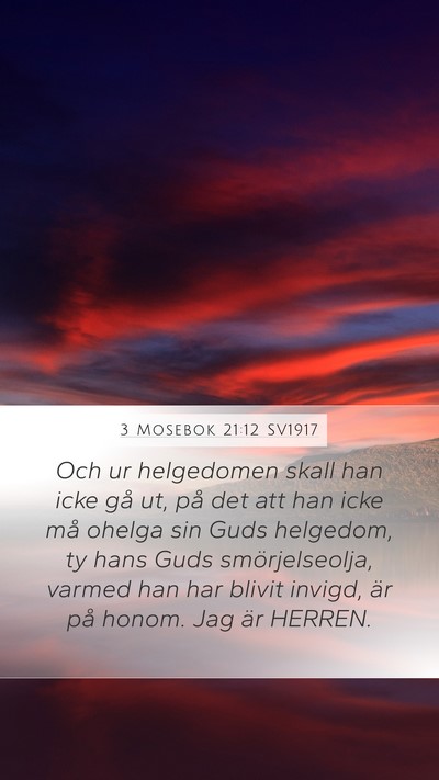 3 Mosebok 21:12 SV1917 Bible Verse Image