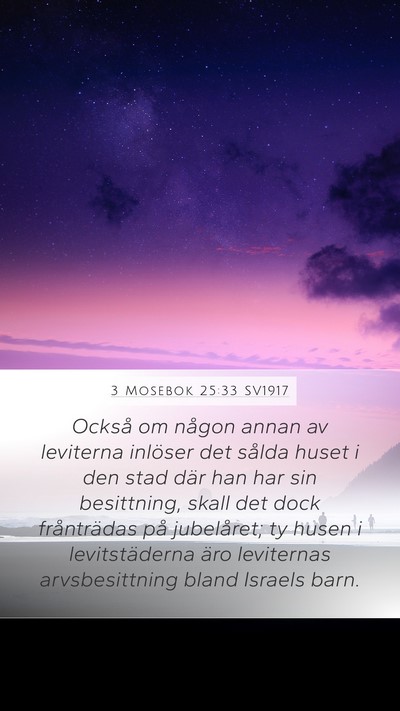 3 Mosebok 25:33 SV1917 Mobile Phone Wallpaper - Också om någon annan av leviterna inlöser det - Mobile Bible Verse Wallpaper