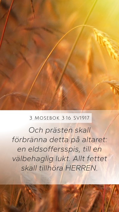 3 Mosebok 3:16 SV1917 Mobile Phone Wallpaper - Och prästen skall förbränna detta på altaret: - Mobile Bible Verse Wallpaper