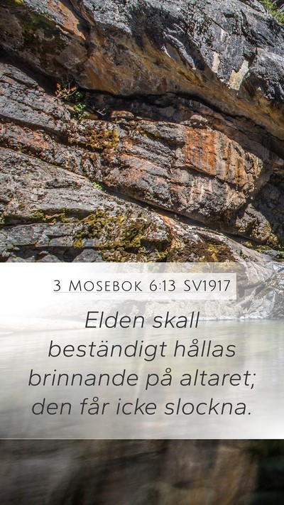 3 Mosebok 6:13 SV1917 Mobile Phone Wallpaper - Elden skall beständigt hållas brinnande på - Mobile Bible Verse Wallpaper