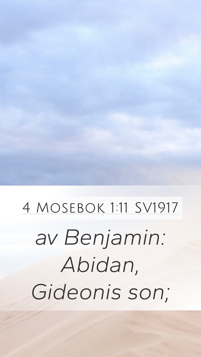 4 Mosebok 1:11 SV1917 Mobile Phone Wallpaper - av Benjamin: Abidan, Gideonis - Mobile Bible Verse Wallpaper