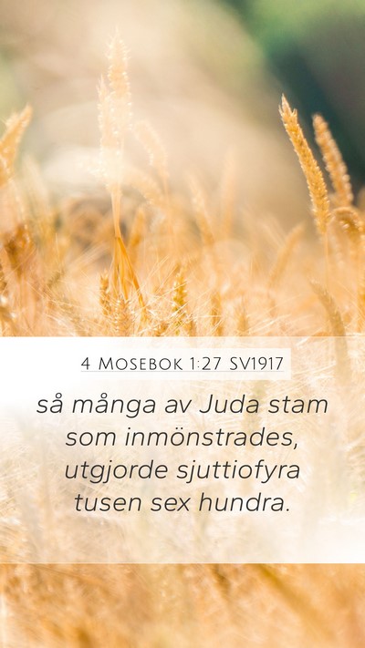 4 Mosebok 1:27 SV1917 Mobile Phone Wallpaper - så många av Juda stam som inmönstrades, - Mobile Bible Verse Wallpaper