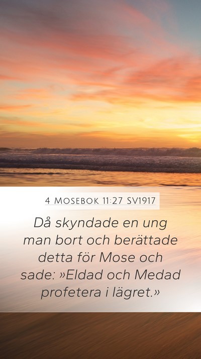 4 Mosebok 11:27 SV1917 Mobile Phone Wallpaper - Då skyndade en ung man bort och berättade detta - Mobile Bible Verse Wallpaper