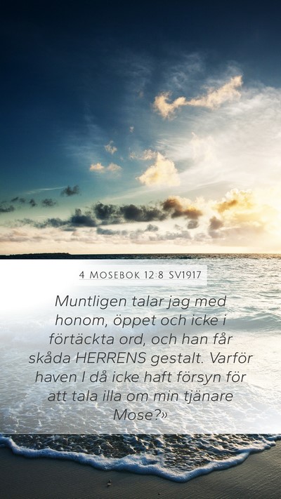 4 Mosebok 12:8 SV1917 Mobile Phone Wallpaper - Muntligen talar jag med honom, öppet och icke i - Mobile Bible Verse Wallpaper