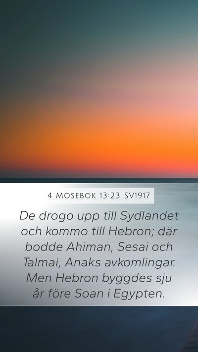 4 Mosebok 13:23 SV1917 Mobile Phone Wallpaper - De drogo upp till Sydlandet och kommo till - Mobile Bible Verse Wallpaper