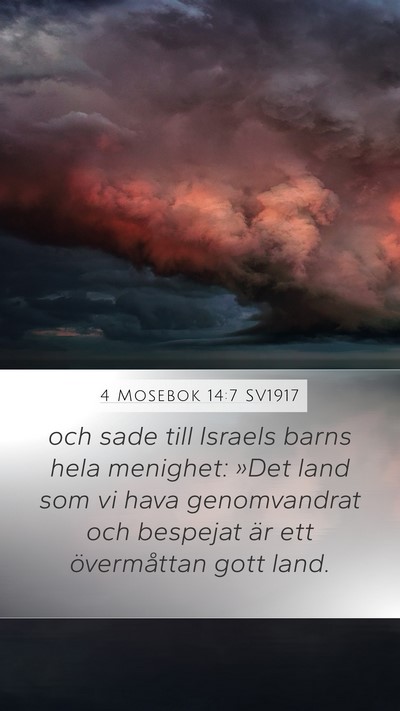 4 Mosebok 14:7 SV1917 Mobile Phone Wallpaper - och sade till Israels barns hela menighet: »Det - Mobile Bible Verse Wallpaper