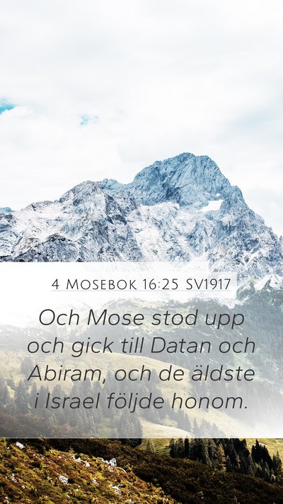 4 Mosebok 16:25 SV1917 Mobile Phone Wallpaper - Och Mose stod upp och gick till Datan och Abiram, - Mobile Bible Verse Wallpaper