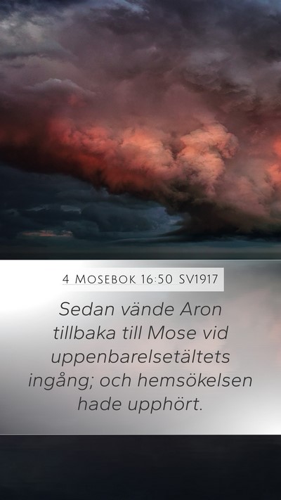 4 Mosebok 16:50 SV1917 Mobile Phone Wallpaper - Sedan vände Aron tillbaka till Mose vid - Mobile Bible Verse Wallpaper