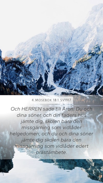 4 Mosebok 18:1 SV1917 Mobile Phone Wallpaper - Och HERREN sade till Aron: Du och dina söner, - Mobile Bible Verse Wallpaper