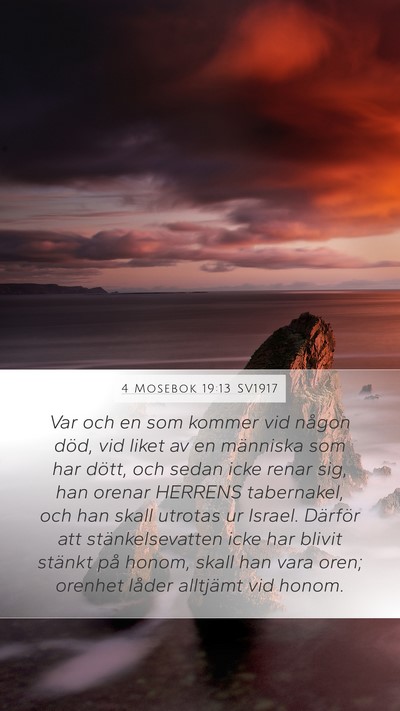 4 Mosebok 19:13 SV1917 Bible Verse Image