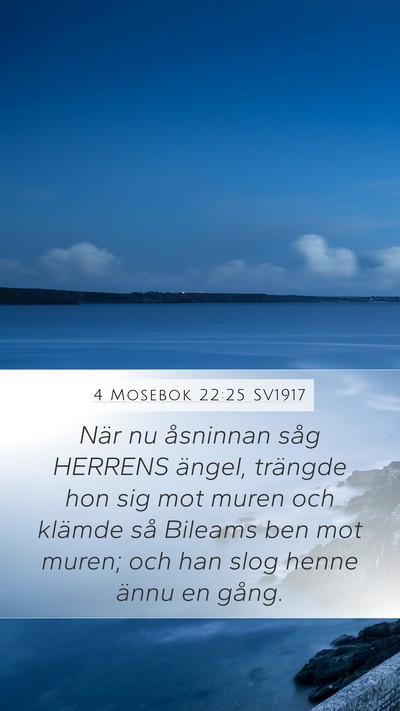 4 Mosebok 22:25 SV1917 Mobile Phone Wallpaper - När nu åsninnan såg HERRENS ängel, trängde - Mobile Bible Verse Wallpaper