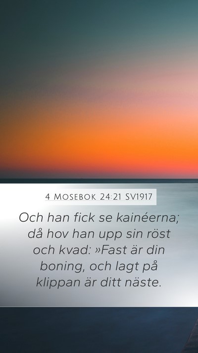 4 Mosebok 24:21 SV1917 Bible Verse Image