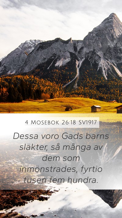 4 Mosebok 26:18 SV1917 Mobile Phone Wallpaper - Dessa voro Gads barns släkter, så många av dem - Mobile Bible Verse Wallpaper