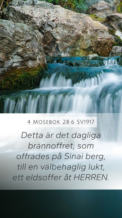 4 Mosebok 28:6 SV1917 Mobile Phone Wallpaper - Detta är det dagliga brännoffret, som offrades - Mobile Bible Verse Wallpaper
