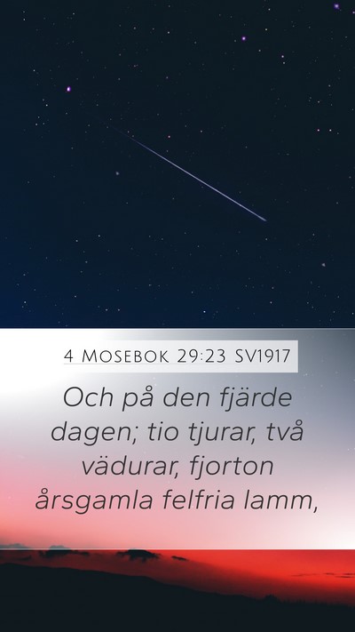 4 Mosebok 29:23 SV1917 Mobile Phone Wallpaper - Och på den fjärde dagen; tio tjurar, två - Mobile Bible Verse Wallpaper