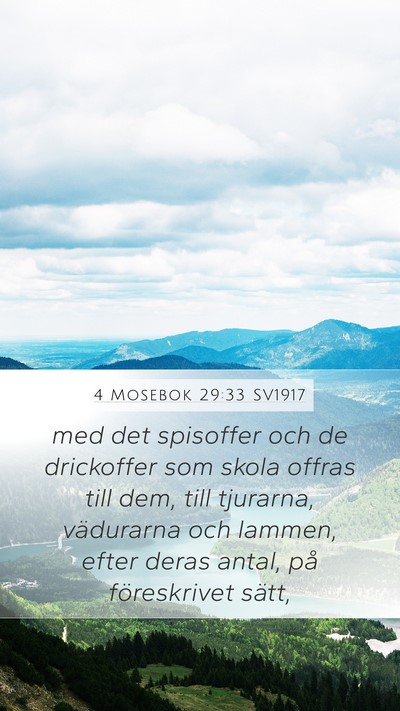4 Mosebok 29:33 SV1917 Mobile Phone Wallpaper - med det spisoffer och de drickoffer som skola - Mobile Bible Verse Wallpaper