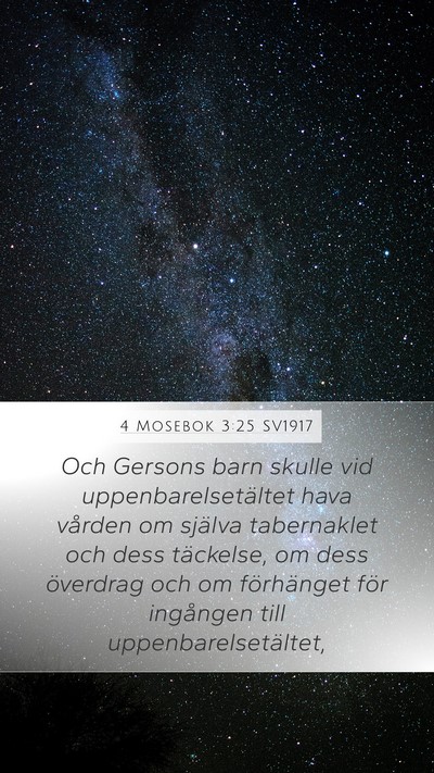 4 Mosebok 3:25 SV1917 Bible Verse Image