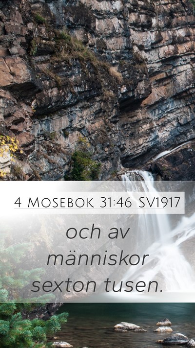 4 Mosebok 31:46 SV1917 Mobile Phone Wallpaper - och av människor sexton - Mobile Bible Verse Wallpaper
