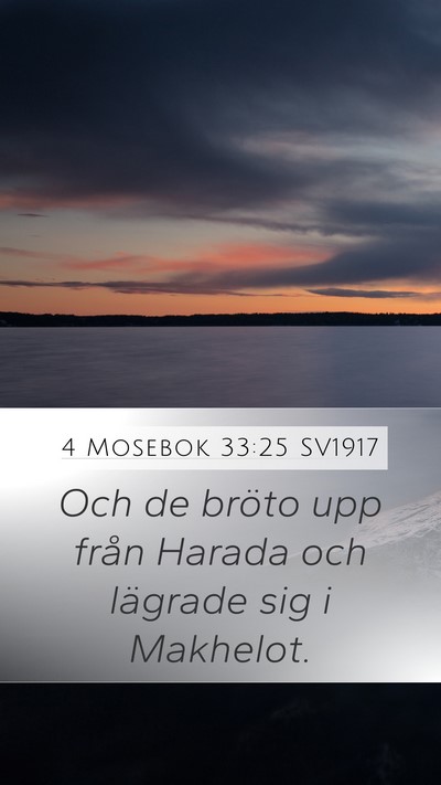 4 Mosebok 33:25 SV1917 Mobile Phone Wallpaper - Och de bröto upp från Harada och lägrade sig i - Mobile Bible Verse Wallpaper