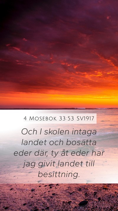 4 Mosebok 33:53 SV1917 Bible Verse Image