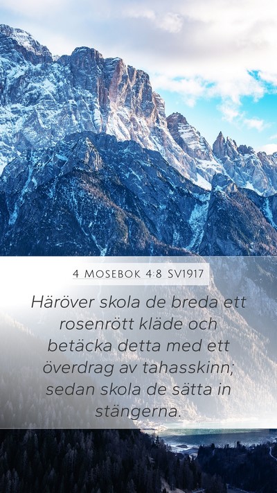 4 Mosebok 4:8 SV1917 Mobile Phone Wallpaper - Häröver skola de breda ett rosenrött kläde - Mobile Bible Verse Wallpaper