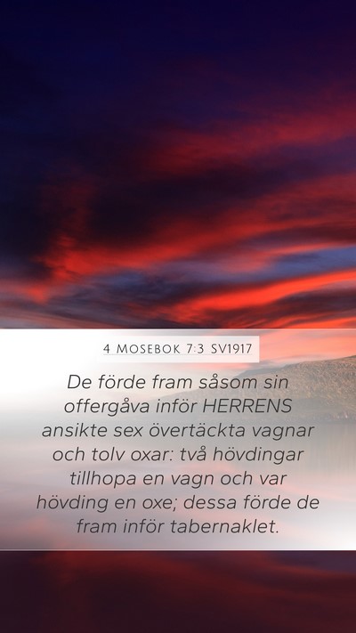 4 Mosebok 7:3 SV1917 Bible Verse Image