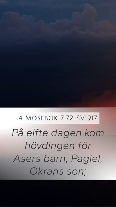 4 Mosebok 7:72 SV1917 Bible Verse Image