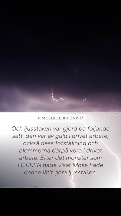 4 Mosebok 8:4 SV1917 Mobile Phone Wallpaper - Och ljusstaken var gjord på följande sätt: den - Mobile Bible Verse Wallpaper