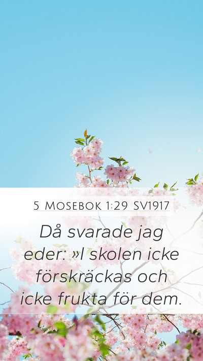 5 Mosebok 1:29 SV1917 Mobile Phone Wallpaper - Då svarade jag eder: »I skolen icke - Mobile Bible Verse Wallpaper