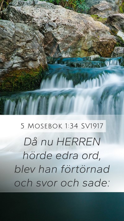 5 Mosebok 1:34 SV1917 Bible Verse Image