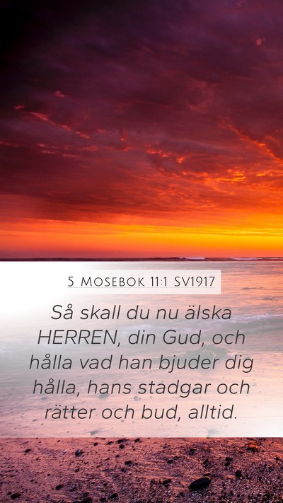 5 Mosebok 11:1 SV1917 Bible Verse Image