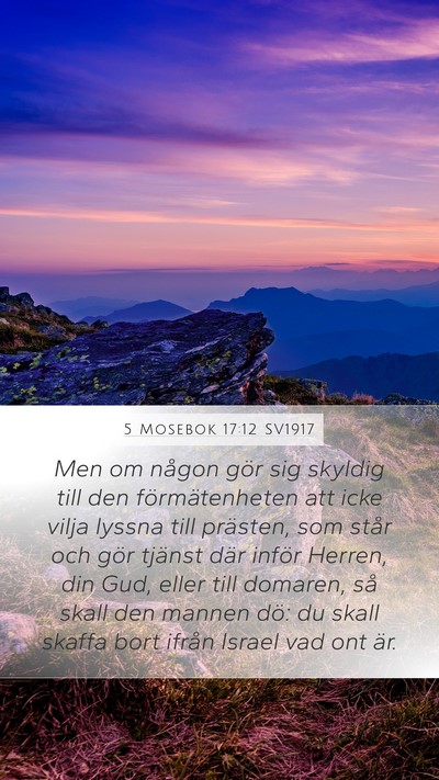5 Mosebok 17:12 SV1917 Bible Verse Image