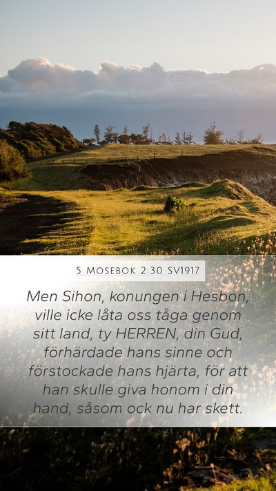 5 Mosebok 2:30 SV1917 Bible Verse Image